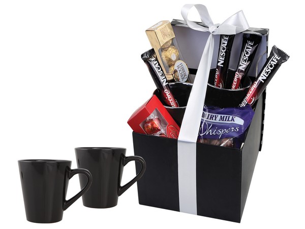 Cone Mug Coffee Hamper with 1 Colour Print on Mugs