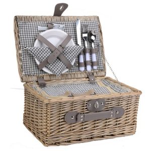 2-Person Wicker Picnic Basket (FREE Dome Sticker Print)