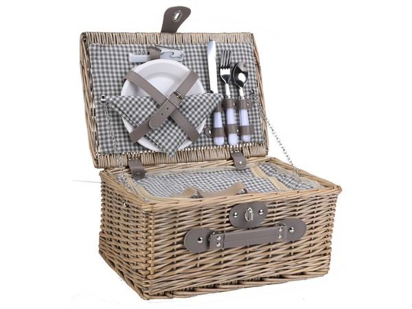 2-Person Wicker Picnic Basket (FREE Dome Sticker Print)